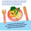 8th Wonder Wooden Bluey Toys Picnic Carrying Case, 30-Piece Picnic Basket Toy with Cutlery and Food Accessories, Outdoor Food Toys for Kids of Ages 3+(Tabletop Restaurant)
