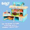 8th Wonder Wooden Bluey Toys Picnic Carrying Case, 30-Piece Picnic Basket Toy with Cutlery and Food Accessories, Outdoor Food Toys for Kids of Ages 3+(Tabletop Restaurant)