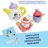 8th Wonder Wooden Bluey Toys Picnic Carrying Case, 30-Piece Picnic Basket Toy with Cutlery and Food Accessories, Outdoor Food Toys for Kids of Ages 3+(Tea Party Set)