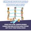 Bluey 8th Wonder Stackable Tumbling Tower Game, Robust Wooden Stacking Game with 54 Illustrated Colored Blocks, Fun Balancing Toy for Kids Ages 3+(Stacking Game)