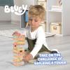 Bluey 8th Wonder Stackable Tumbling Tower Game, Robust Wooden Stacking Game with 54 Illustrated Colored Blocks, Fun Balancing Toy for Kids Ages 3+(Tumbling Tower)