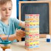 Bluey 8th Wonder Stackable Tumbling Tower Game, Robust Wooden Stacking Game with 54 Illustrated Colored Blocks, Fun Balancing Toy for Kids Ages 3+(Tumbling Tower)