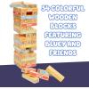 Bluey 8th Wonder Stackable Tumbling Tower Game, Robust Wooden Stacking Game with 54 Illustrated Colored Blocks, Fun Balancing Toy for Kids Ages 3+(Tumbling Tower)