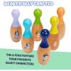 Bluey 8th Wonder Wooden Skittles Game Set, Toy Bowling Set with 6 Character Pins and 1 Bowling Ball, Indoor/Outdoor Play Toys for Toddler Ages 3+(Bowling Skittles)