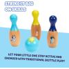 Bluey 8th Wonder Wooden Skittles Game Set, Toy Bowling Set with 6 Character Pins and 1 Bowling Ball, Indoor/Outdoor Play Toys for Toddler Ages 3+(Bowling Skittles)