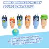 Bluey 8th Wonder Wooden Skittles Game Set, Toy Bowling Set with 6 Character Pins and 1 Bowling Ball, Indoor/Outdoor Play Toys for Toddler Ages 3+(Character Skittles)