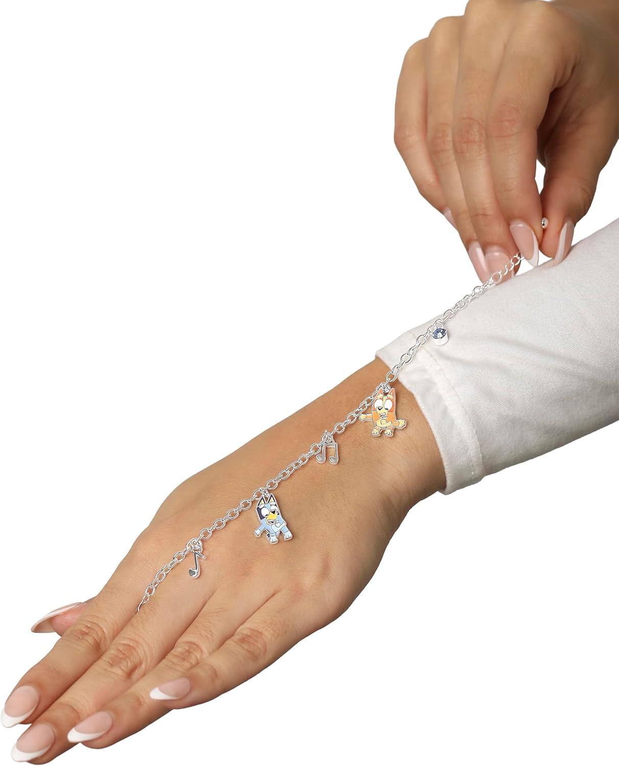 imageBluey Bracelets with 5 Charms Official License 67575 Silver or 18k Gold FlashPlated Charm BraceletSilver