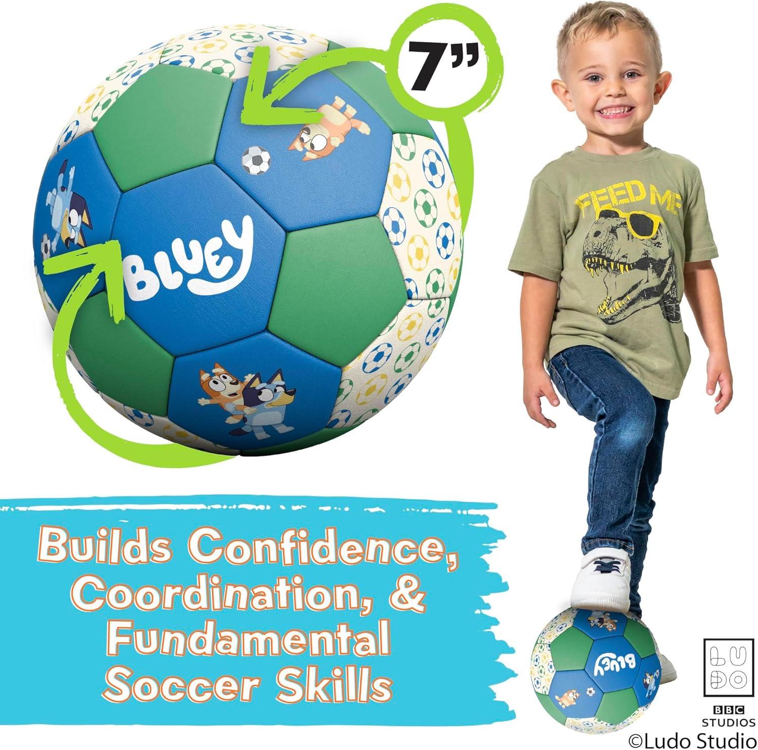 imageSoccer Ball 7 Inch for Kids 3 Years Old Ships Deflated Bluey JrBluey Jr