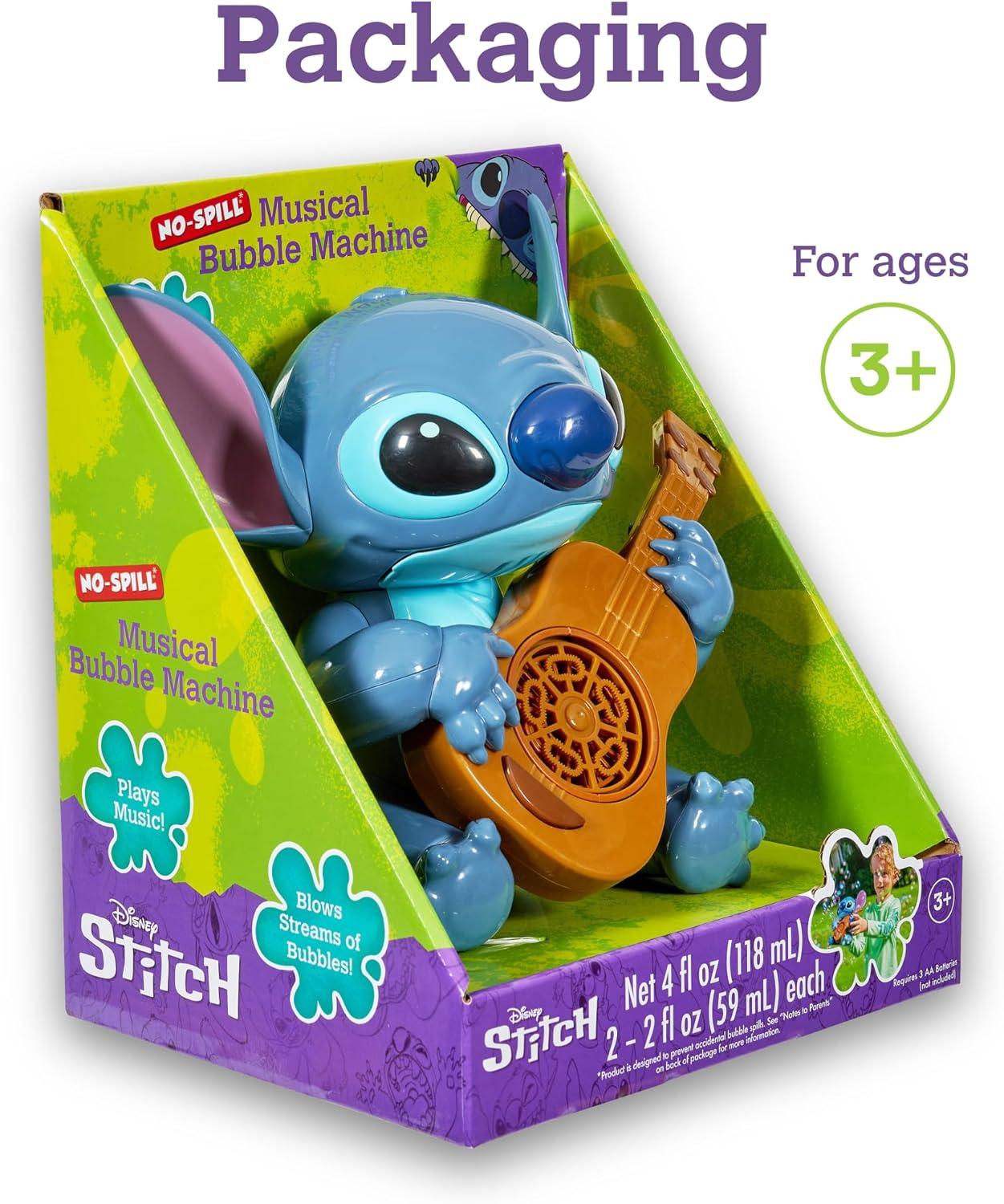 imageBLUEY NO Spill Musical Bubble Machine Bubble Toy for Baby Toddlers and Kids Amazon Toys Exclusive with 16 oz of Extra Bubble Solution Bubble Solution Bottle Colors Will VaryStitch
