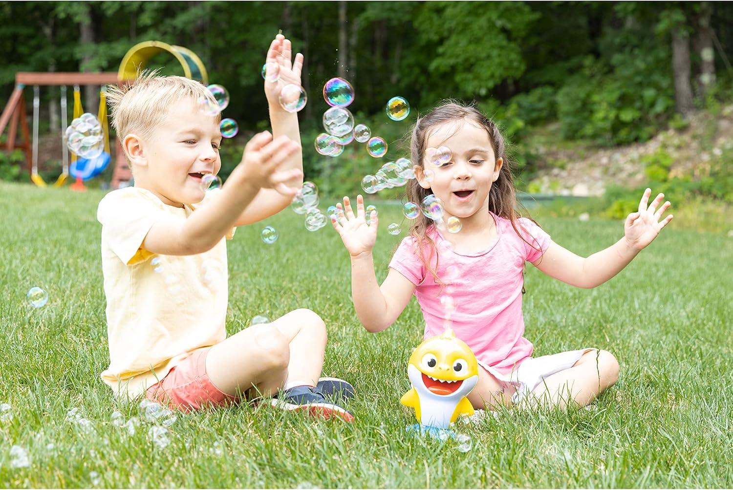 imageBLUEY NO Spill Musical Bubble Machine Bubble Toy for Baby Toddlers and Kids Amazon Toys Exclusive with 16 oz of Extra Bubble Solution Bubble Solution Bottle Colors Will VaryBaby Shark