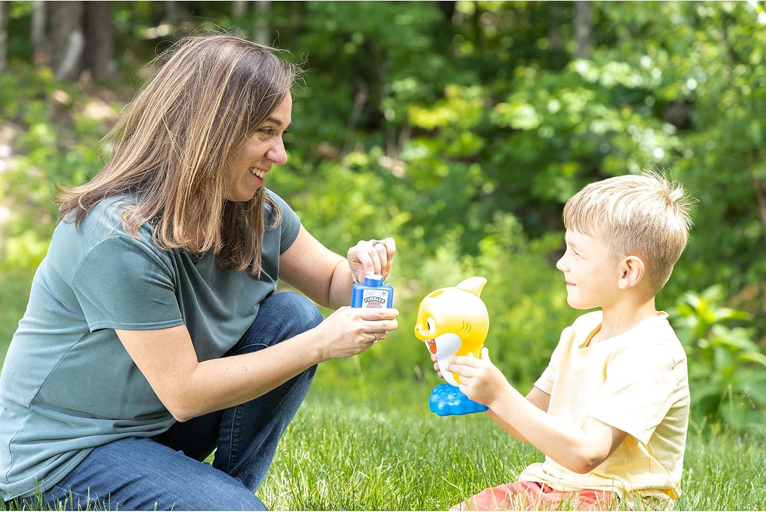 imageBLUEY NO Spill Musical Bubble Machine Bubble Toy for Baby Toddlers and Kids Amazon Toys Exclusive with 16 oz of Extra Bubble Solution Bubble Solution Bottle Colors Will VaryBaby Shark