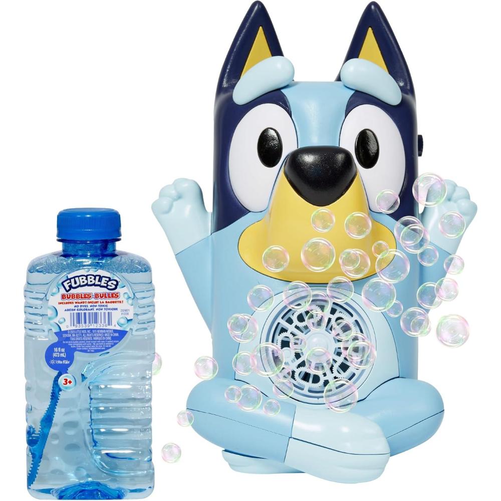 imageBLUEY NO Spill Musical Bubble Machine Bubble Toy for Baby Toddlers and Kids Amazon Toys Exclusive with 16 oz of Extra Bubble Solution Bubble Solution Bottle Colors Will VaryBluey