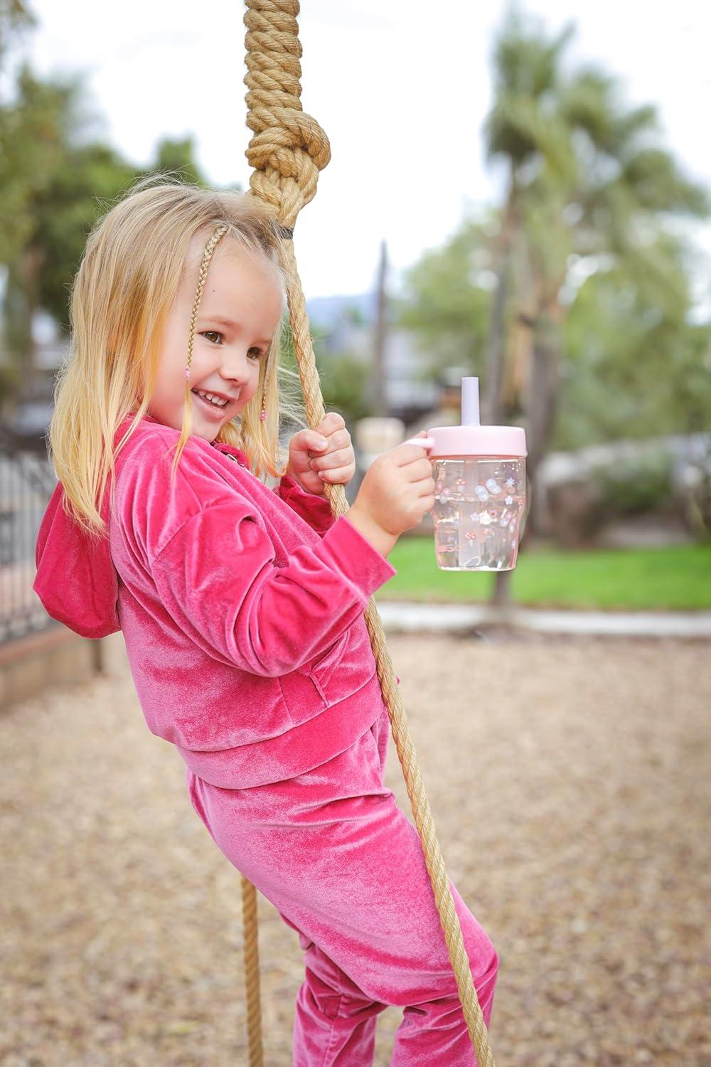 imageZak Designs Bluey Capri Toddler Tumblers For Travel or At Home 9oz 2Pack Double Wall Plastic Sippy Cups With LeakProof Design is Perfect For Kids Bluey BingoSpringtime Pink