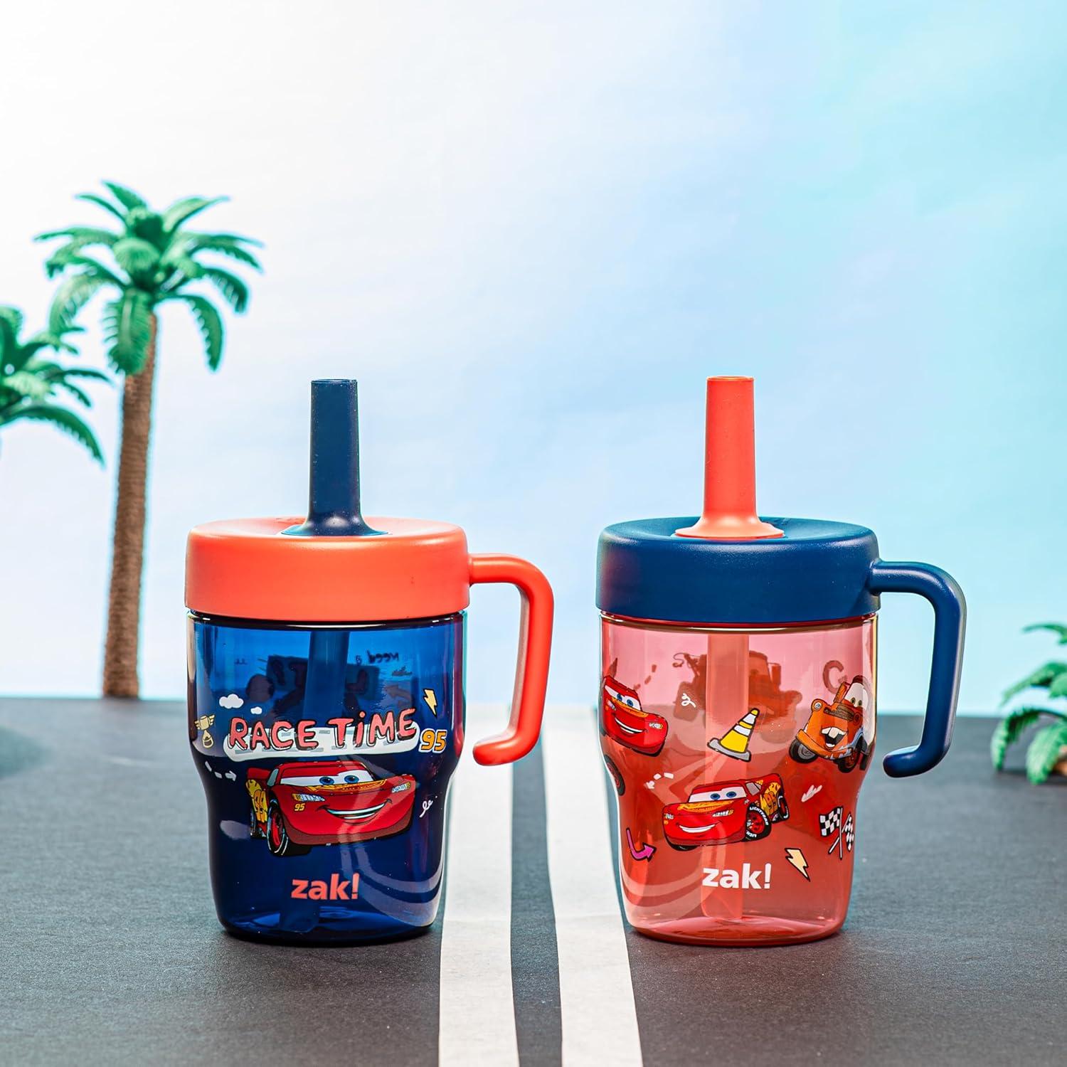 imageZak Designs Bluey Capri Toddler Tumblers For Travel or At Home 9oz 2Pack Double Wall Plastic Sippy Cups With LeakProof Design is Perfect For Kids Bluey BingoLightning McQueen Tow Mater