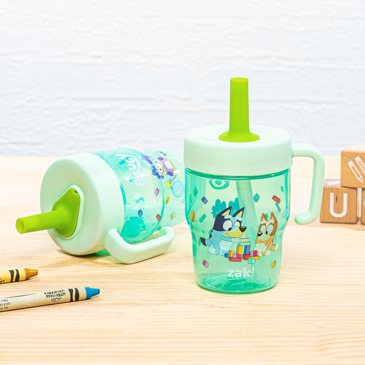 imageZak Designs Bluey Capri Toddler Tumblers For Travel or At Home 9oz 2Pack Double Wall Plastic Sippy Cups With LeakProof Design is Perfect For Kids Bluey BingoBluey