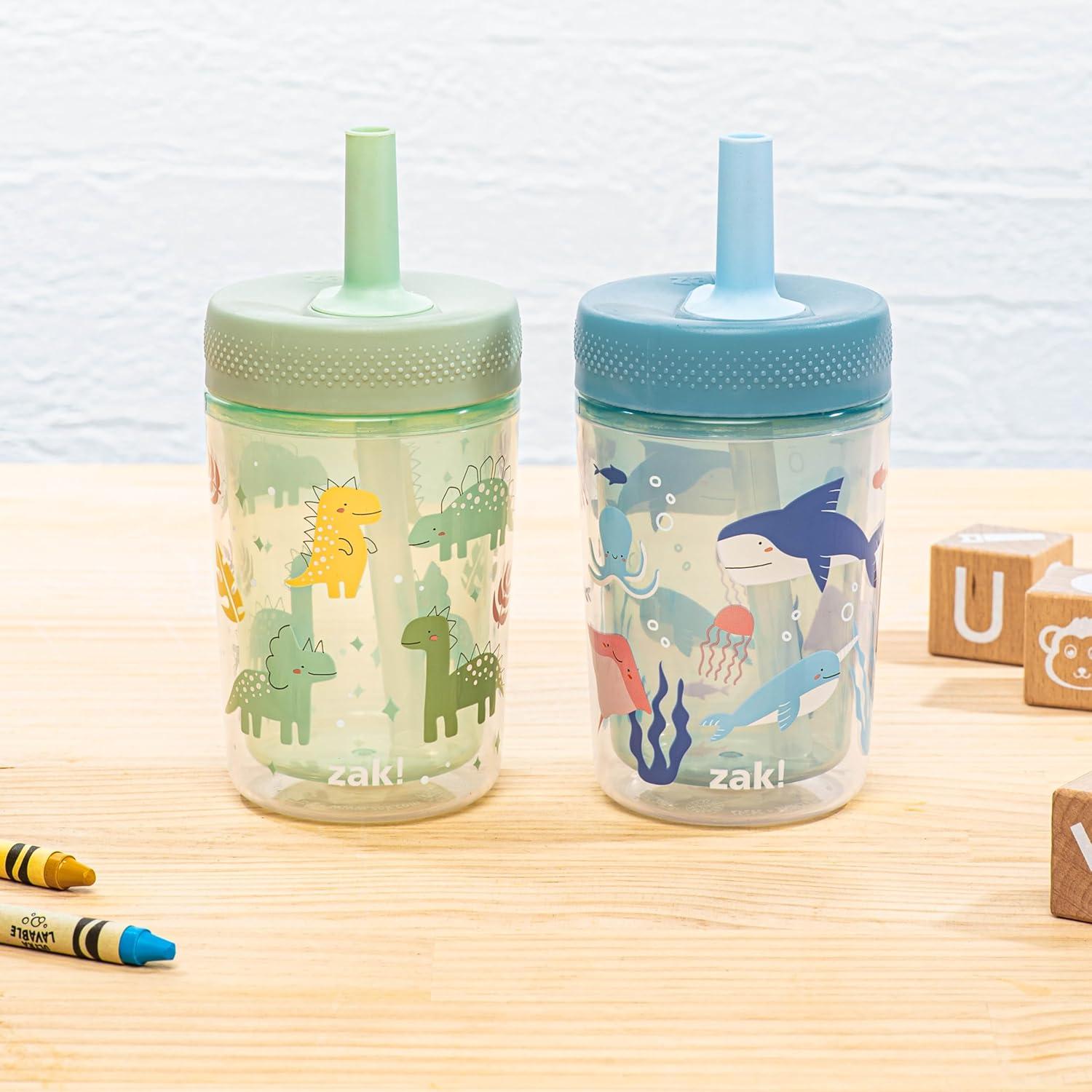 imageZak Designs Bluey Capri Toddler Tumblers For Travel or At Home 9oz 2Pack Double Wall Plastic Sippy Cups With LeakProof Design is Perfect For Kids Bluey BingoDino Buddies Bubble Bay