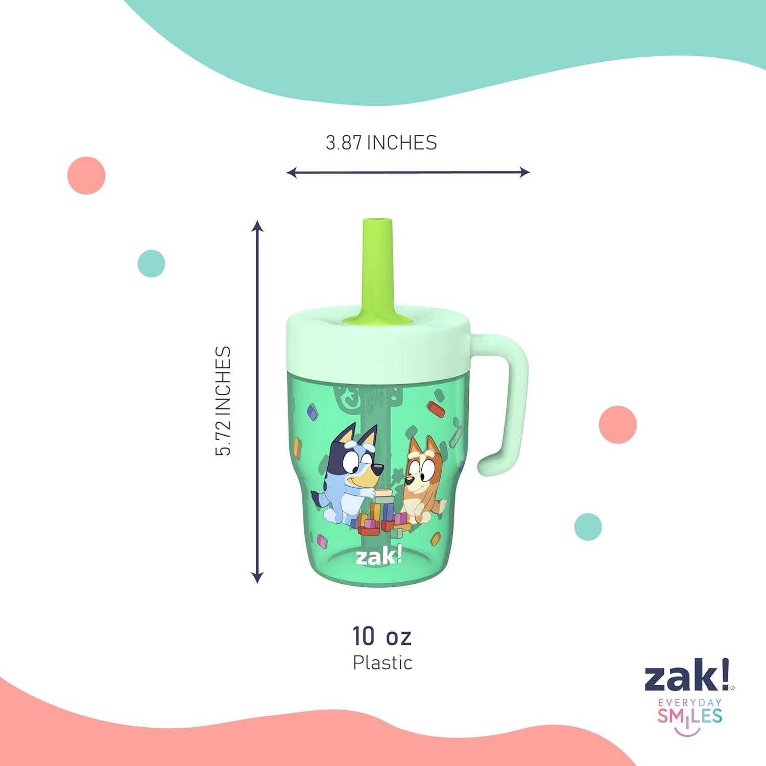 imageZak Designs Bluey Capri Toddler Tumblers For Travel or At Home 9oz 2Pack Double Wall Plastic Sippy Cups With LeakProof Design is Perfect For Kids Bluey BingoBluey