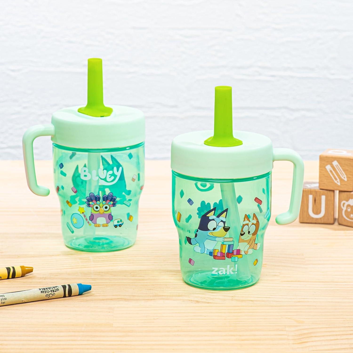 imageZak Designs Bluey Capri Toddler Tumblers For Travel or At Home 9oz 2Pack Double Wall Plastic Sippy Cups With LeakProof Design is Perfect For Kids Bluey BingoBluey