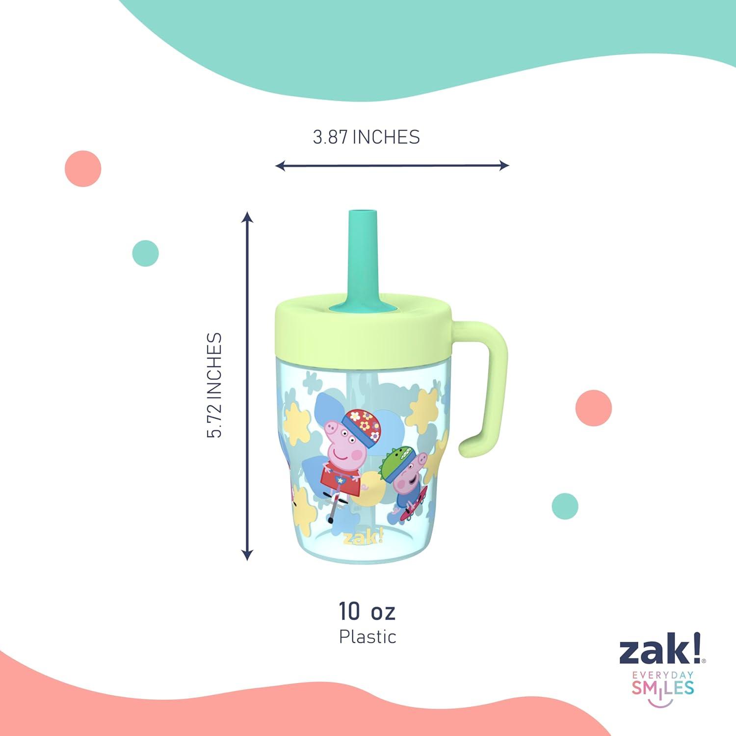 imageZak Designs Bluey Capri Toddler Tumblers For Travel or At Home 9oz 2Pack Double Wall Plastic Sippy Cups With LeakProof Design is Perfect For Kids Bluey BingoPeppa Pig