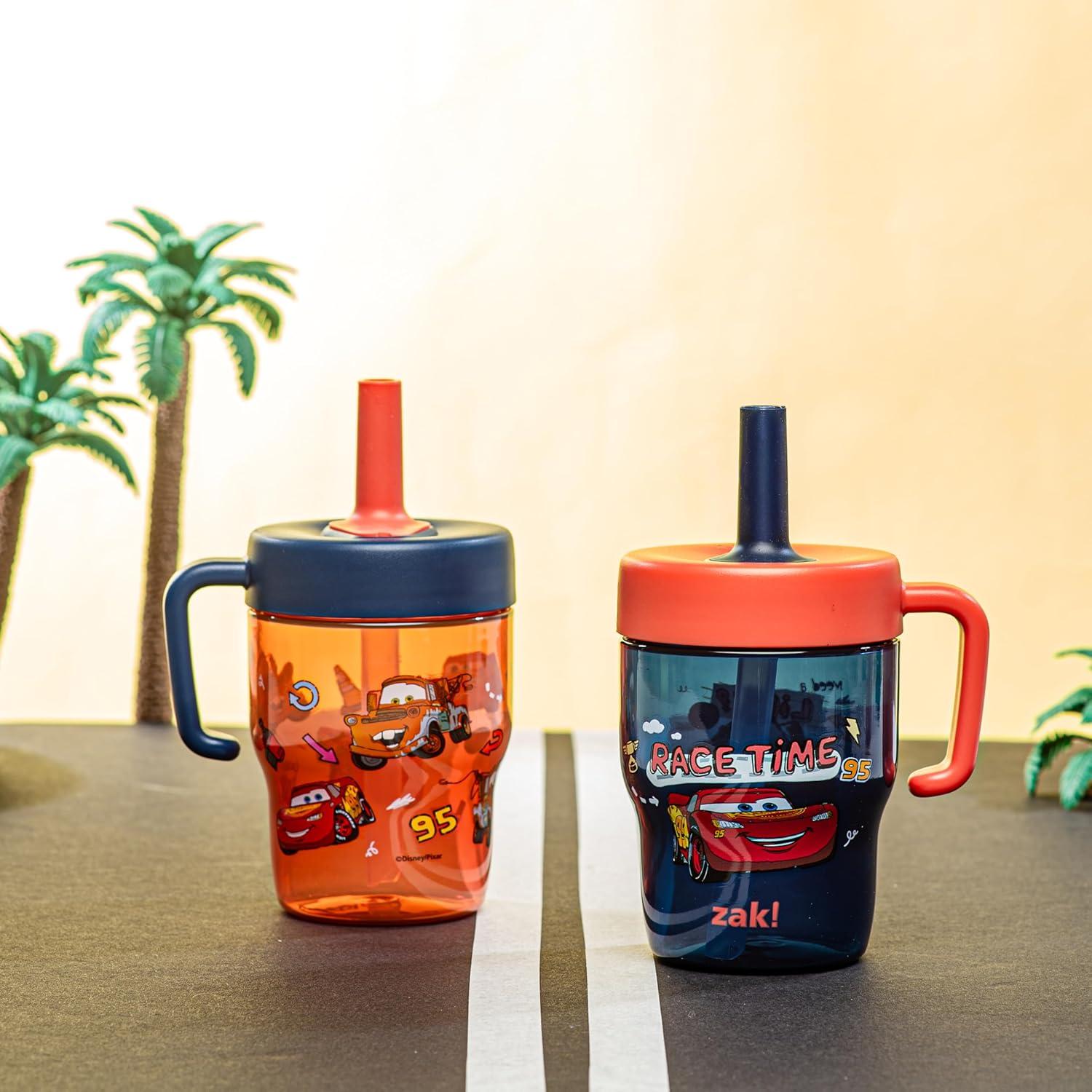 imageZak Designs Bluey Capri Toddler Tumblers For Travel or At Home 9oz 2Pack Double Wall Plastic Sippy Cups With LeakProof Design is Perfect For Kids Bluey BingoLightning McQueen Tow Mater