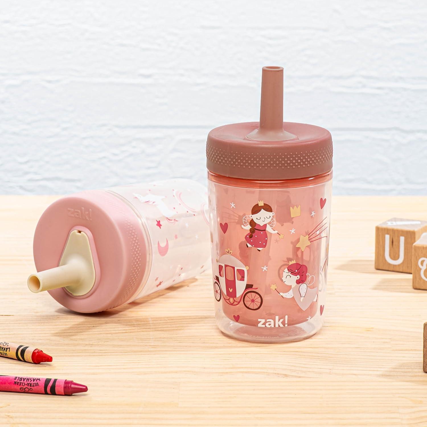 imageZak Designs Bluey Capri Toddler Tumblers For Travel or At Home 9oz 2Pack Double Wall Plastic Sippy Cups With LeakProof Design is Perfect For Kids Bluey BingoFairy Tales Rainbow Magic