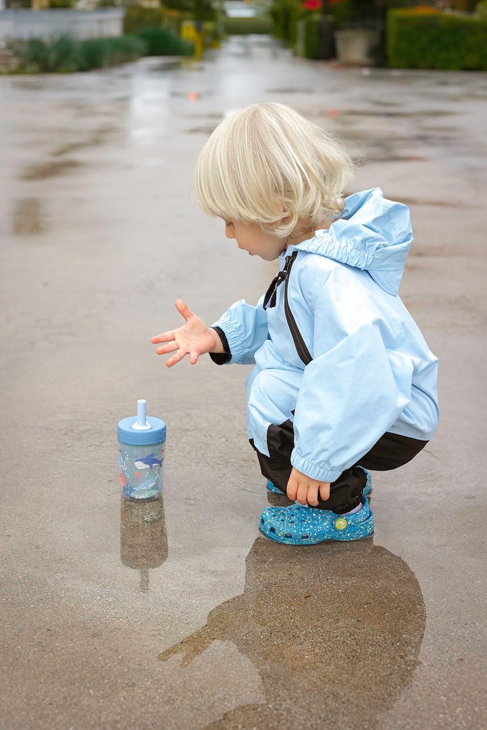 imageZak Designs Bluey Capri Toddler Tumblers For Travel or At Home 9oz 2Pack Double Wall Plastic Sippy Cups With LeakProof Design is Perfect For Kids Bluey BingoDino Buddies Bubble Bay