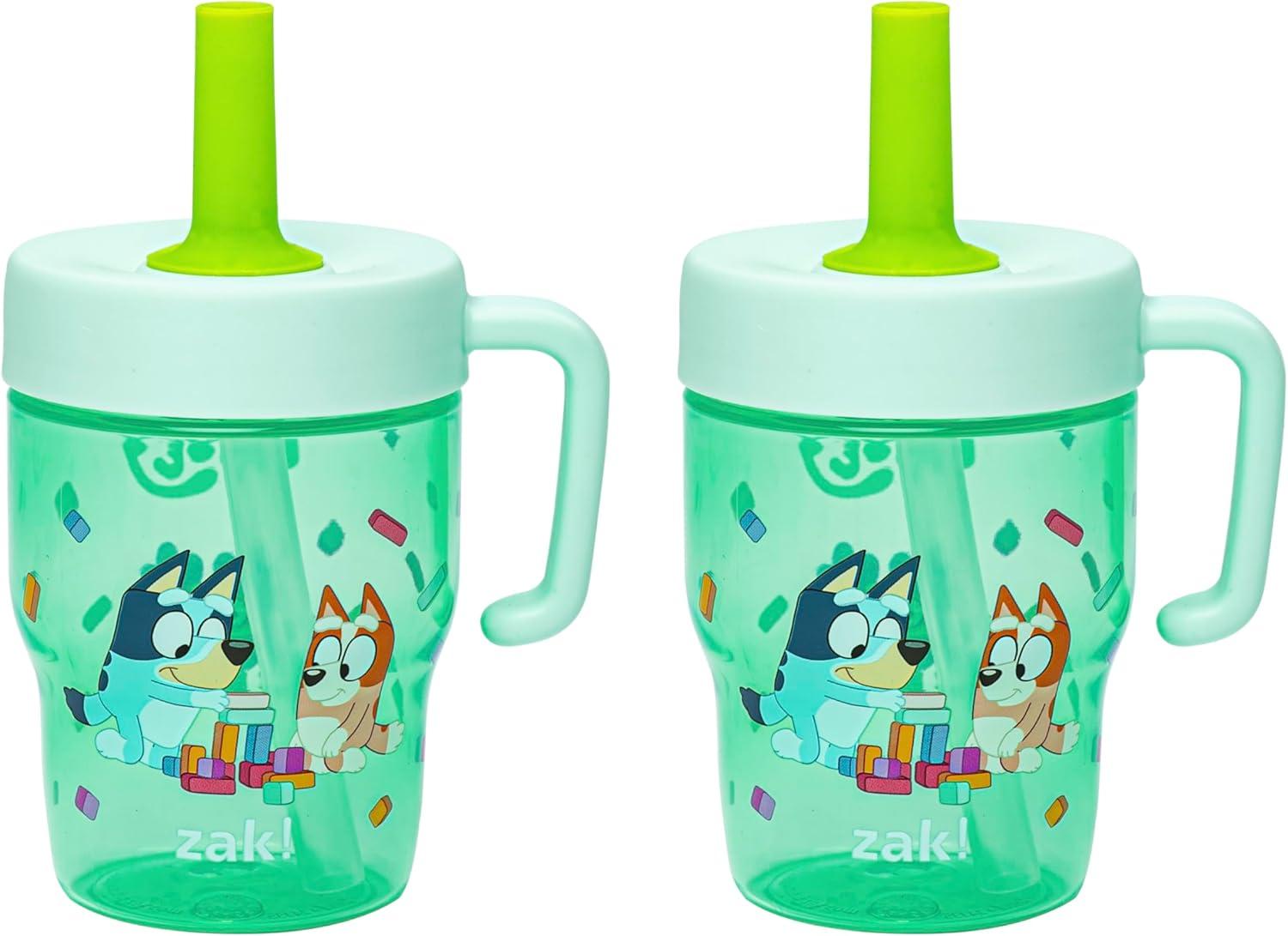 imageZak Designs Bluey Capri Toddler Tumblers For Travel or At Home 9oz 2Pack Double Wall Plastic Sippy Cups With LeakProof Design is Perfect For Kids Bluey BingoBluey