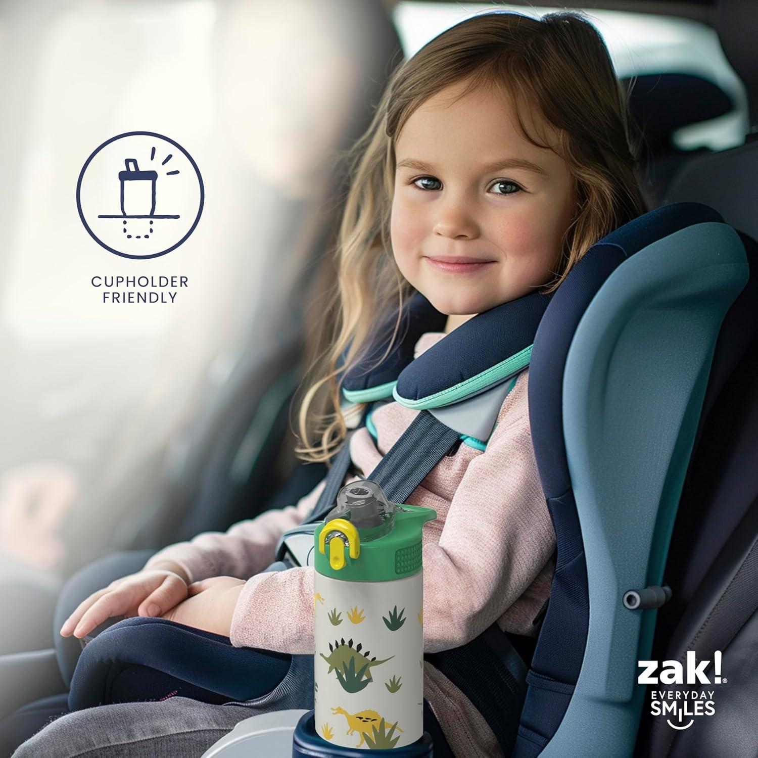 imageZak Designs Bluey Sage Kids Water Bottle For School or Travel 14oz Stainless Steel Water Bottle With Straw Handle and LeakProof PopUp Spout Cover Bluey amp BingoDisney Pixar Cars