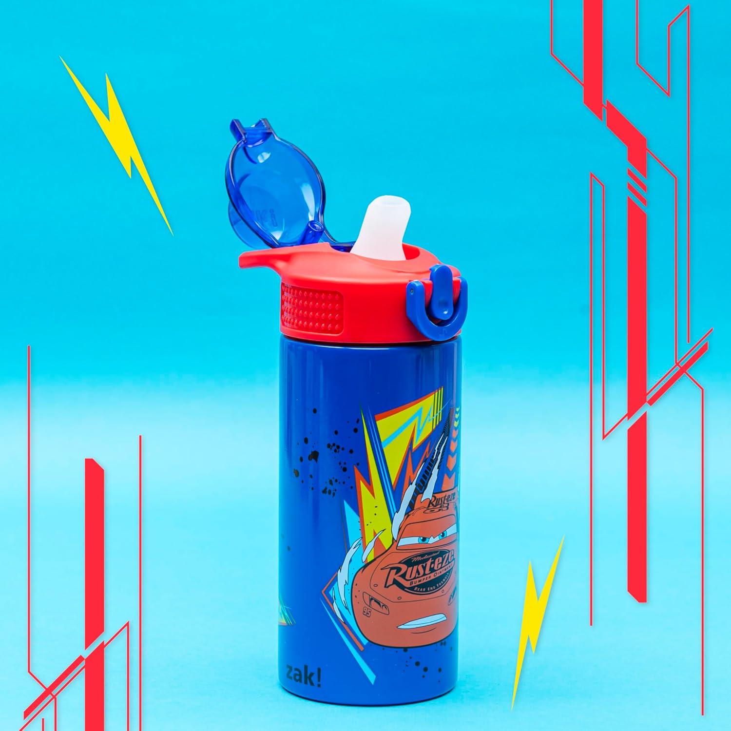 imageZak Designs Bluey Sage Kids Water Bottle For School or Travel 14oz Stainless Steel Water Bottle With Straw Handle and LeakProof PopUp Spout Cover Bluey amp BingoDisney Pixar Cars
