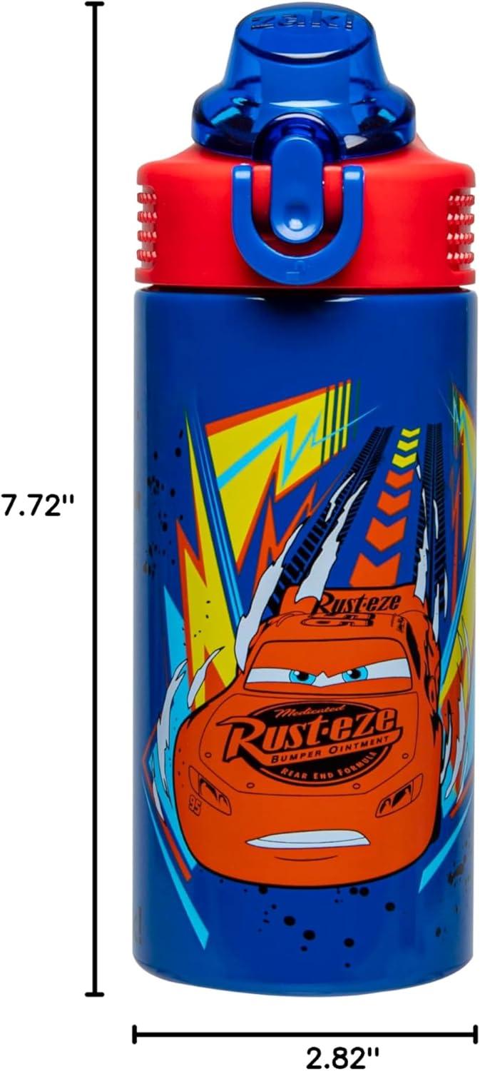 imageZak Designs Bluey Sage Kids Water Bottle For School or Travel 14oz Stainless Steel Water Bottle With Straw Handle and LeakProof PopUp Spout Cover Bluey amp BingoDisney Pixar Cars