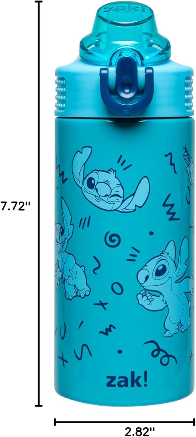 imageZak Designs Bluey Sage Kids Water Bottle For School or Travel 14oz Stainless Steel Water Bottle With Straw Handle and LeakProof PopUp Spout Cover Bluey amp BingoStitch