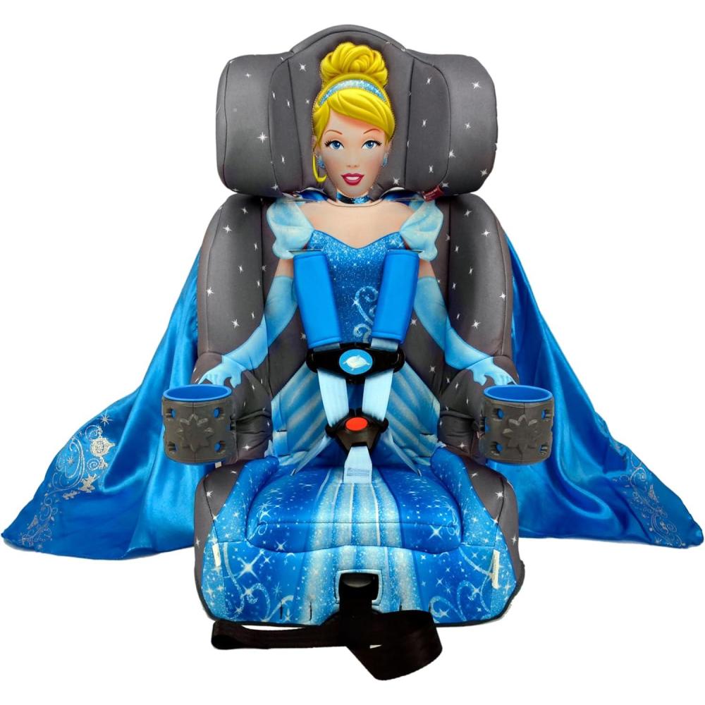 imageKidsEmbrace 2in1 Car Seat ForwardFacing Harness 26565 lbs amp Booster Mode 40100 lbs Latch Premium Fit with MultiPosition Headrest Harness amp ReclineCinderella Blue