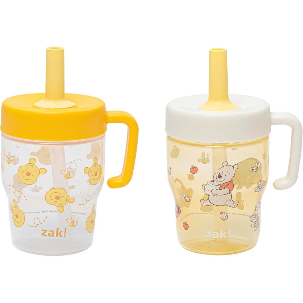 imageZak Designs Bluey Capri Toddler Tumblers For Travel or At Home 9oz 2Pack Double Wall Plastic Sippy Cups With LeakProof Design is Perfect For Kids Bluey BingoWinnie the Pooh Friends