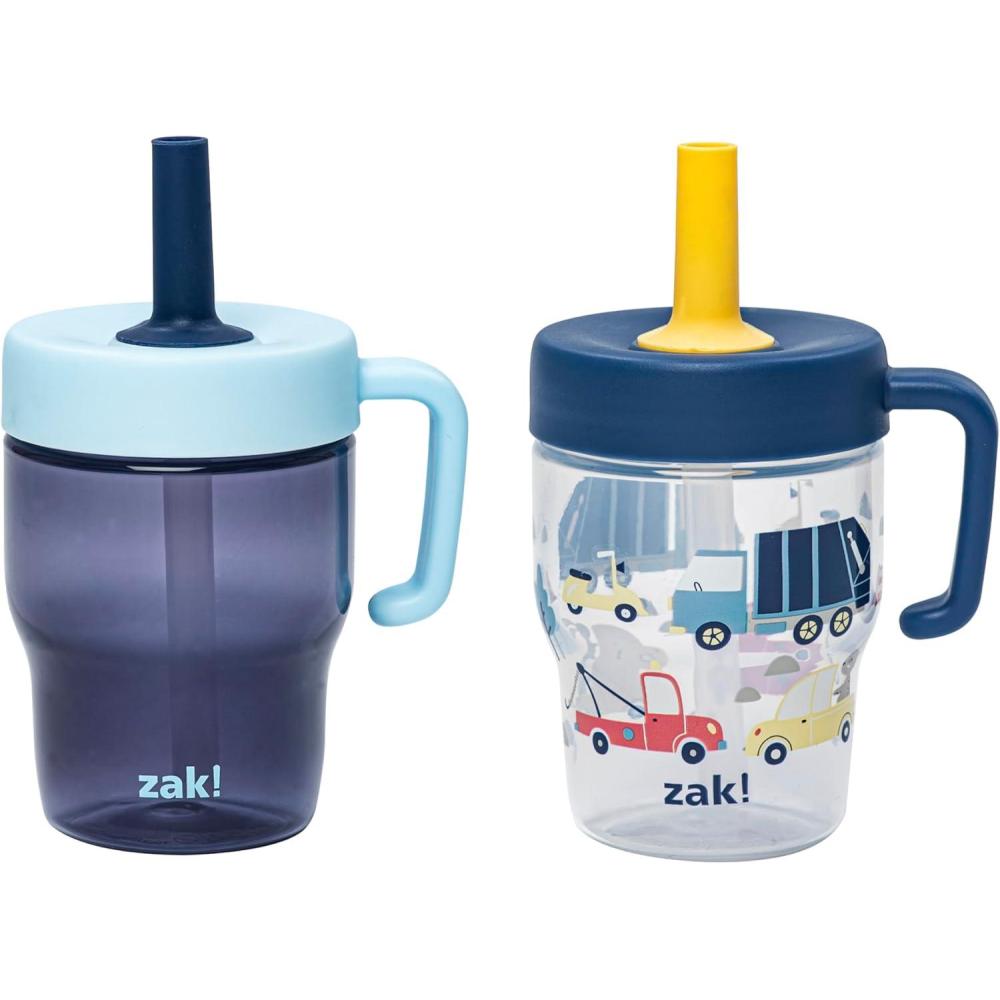 imageZak Designs Bluey Capri Toddler Tumblers For Travel or At Home 9oz 2Pack Double Wall Plastic Sippy Cups With LeakProof Design is Perfect For Kids Bluey BingoWheels Blue