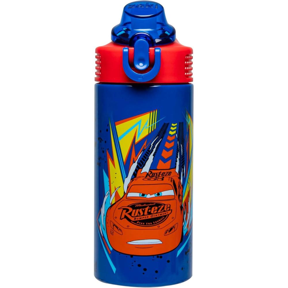 imageZak Designs Bluey Sage Kids Water Bottle For School or Travel 14oz Stainless Steel Water Bottle With Straw Handle and LeakProof PopUp Spout Cover Bluey amp BingoDisney Pixar Cars