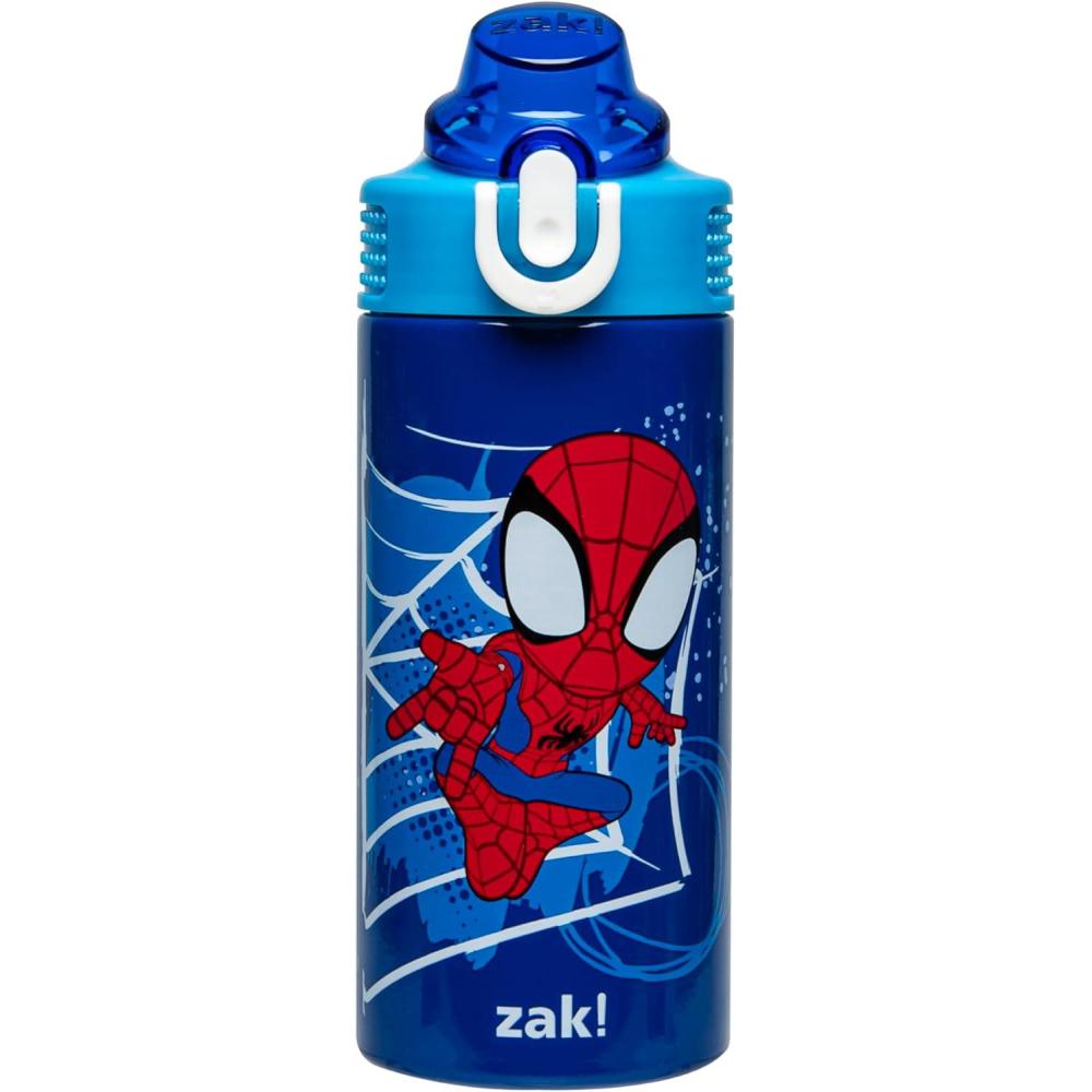 imageZak Designs Bluey Sage Kids Water Bottle For School or Travel 14oz Stainless Steel Water Bottle With Straw Handle and LeakProof PopUp Spout Cover Bluey amp BingoSpidey and His Amazing Friends