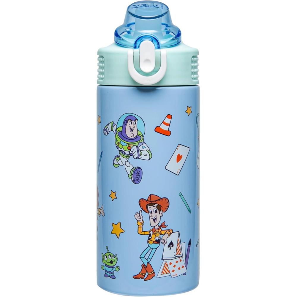 imageZak Designs Bluey Sage Kids Water Bottle For School or Travel 14oz Stainless Steel Water Bottle With Straw Handle and LeakProof PopUp Spout Cover Bluey amp BingoToy Story
