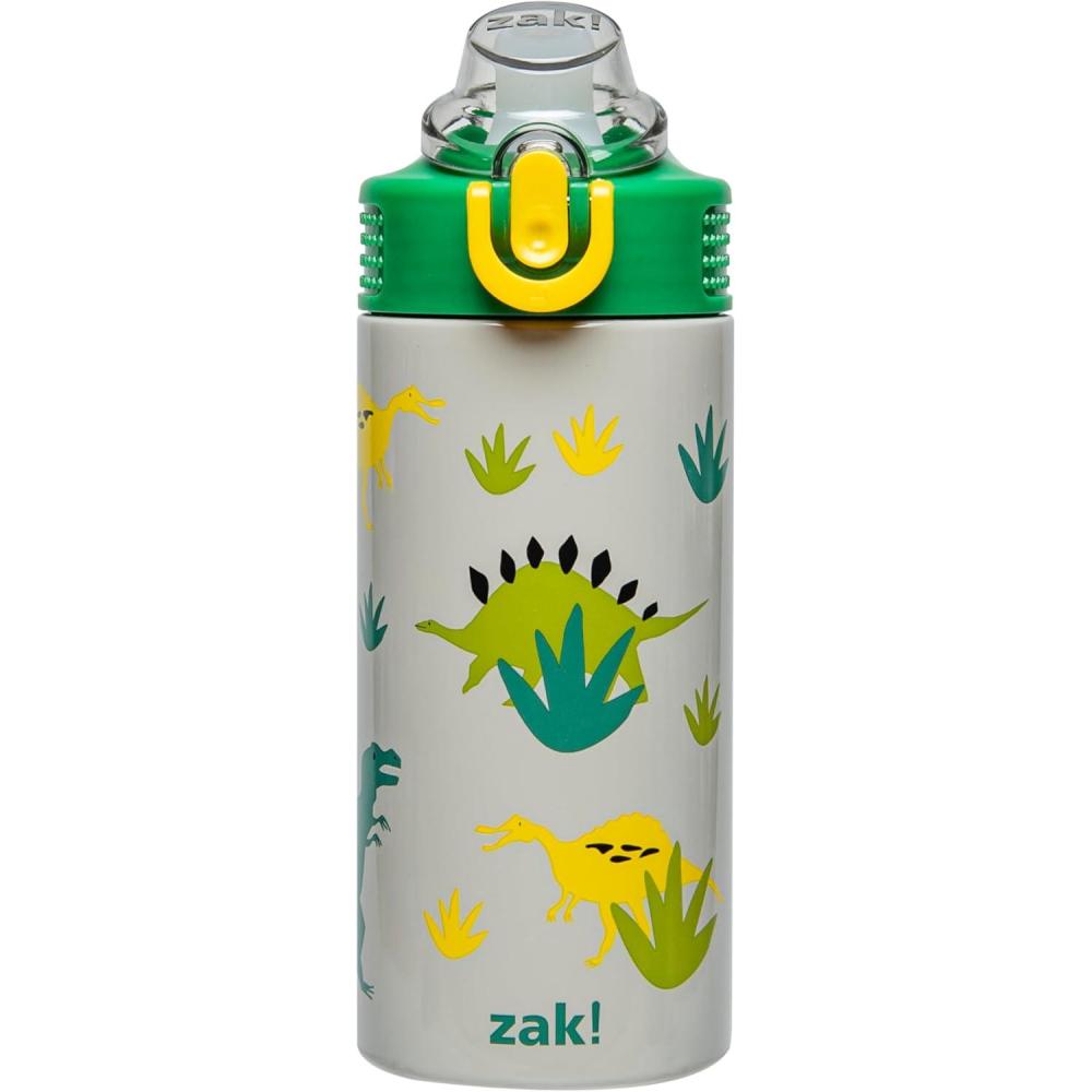 imageZak Designs Bluey Sage Kids Water Bottle For School or Travel 14oz Stainless Steel Water Bottle With Straw Handle and LeakProof PopUp Spout Cover Bluey amp BingoDino