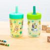Zak Designs Bluey Capri Toddler Tumblers For Travel or At Home, 9oz 2-Pack Double Wall Plastic Sippy Cups With Leak-Proof Design is Perfect For Kids (Bluey, Bingo)(Bluey)