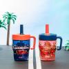 Zak Designs Bluey Capri Toddler Tumblers For Travel or At Home, 9oz 2-Pack Double Wall Plastic Sippy Cups With Leak-Proof Design is Perfect For Kids (Bluey, Bingo)(Lightning McQueen & Tow Mater)