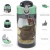 Zak Designs Bluey Kids Water Bottle Durable Plastic Spout Cover and Built-in Carrying Loop, Leak-Proof Water Design for Travel, (16oz, 2pc Set), 2pk(Baby Yoda Bottle 2pk)