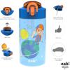 Zak Designs Bluey Kids Water Bottle Durable Plastic Spout Cover and Built-in Carrying Loop, Leak-Proof Water Design for Travel, (16oz, 2pc Set), 2pk(Blippi 2pk)