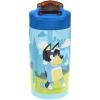 Zak Designs Bluey Kids Water Bottle Durable Plastic Spout Cover and Built-in Carrying Loop, Leak-Proof Water Design for Travel, (16oz, 2pc Set), 2pk(Bluey Bottle 2pk)