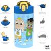 Zak Designs Bluey Kids Water Bottle Durable Plastic Spout Cover and Built-in Carrying Loop, Leak-Proof Water Design for Travel, (16oz, 2pc Set), 2pk(CoComelon 2pk)