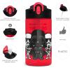 Zak Designs Bluey Kids Water Bottle Durable Plastic Spout Cover and Built-in Carrying Loop, Leak-Proof Water Design for Travel, (16oz, 2pc Set), 2pk(Darth Vader Bottle 2pk)