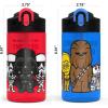 Zak Designs Bluey Kids Water Bottle Durable Plastic Spout Cover and Built-in Carrying Loop, Leak-Proof Water Design for Travel, (16oz, 2pc Set), 2pk(Darth Vader Bottle 2pk)
