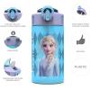 Zak Designs Bluey Kids Water Bottle Durable Plastic Spout Cover and Built-in Carrying Loop, Leak-Proof Water Design for Travel, (16oz, 2pc Set), 2pk(Elsa & Anna (Frozen 2))
