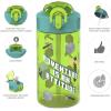 Zak Designs Bluey Kids Water Bottle Durable Plastic Spout Cover and Built-in Carrying Loop, Leak-Proof Water Design for Travel, (16oz, 2pc Set), 2pk(Minecraft Bottle 2pk)