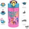 Zak Designs Bluey Kids Water Bottle Durable Plastic Spout Cover and Built-in Carrying Loop, Leak-Proof Water Design for Travel, (16oz, 2pc Set), 2pk(My Little Pony 2pk)