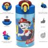 Zak Designs Bluey Kids Water Bottle Durable Plastic Spout Cover and Built-in Carrying Loop, Leak-Proof Water Design for Travel, (16oz, 2pc Set), 2pk(Paw Patrol Marshall Bottle 2pk)